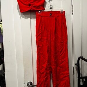 Vibrant Red Waterproof Trousers for Outdoor Adventures